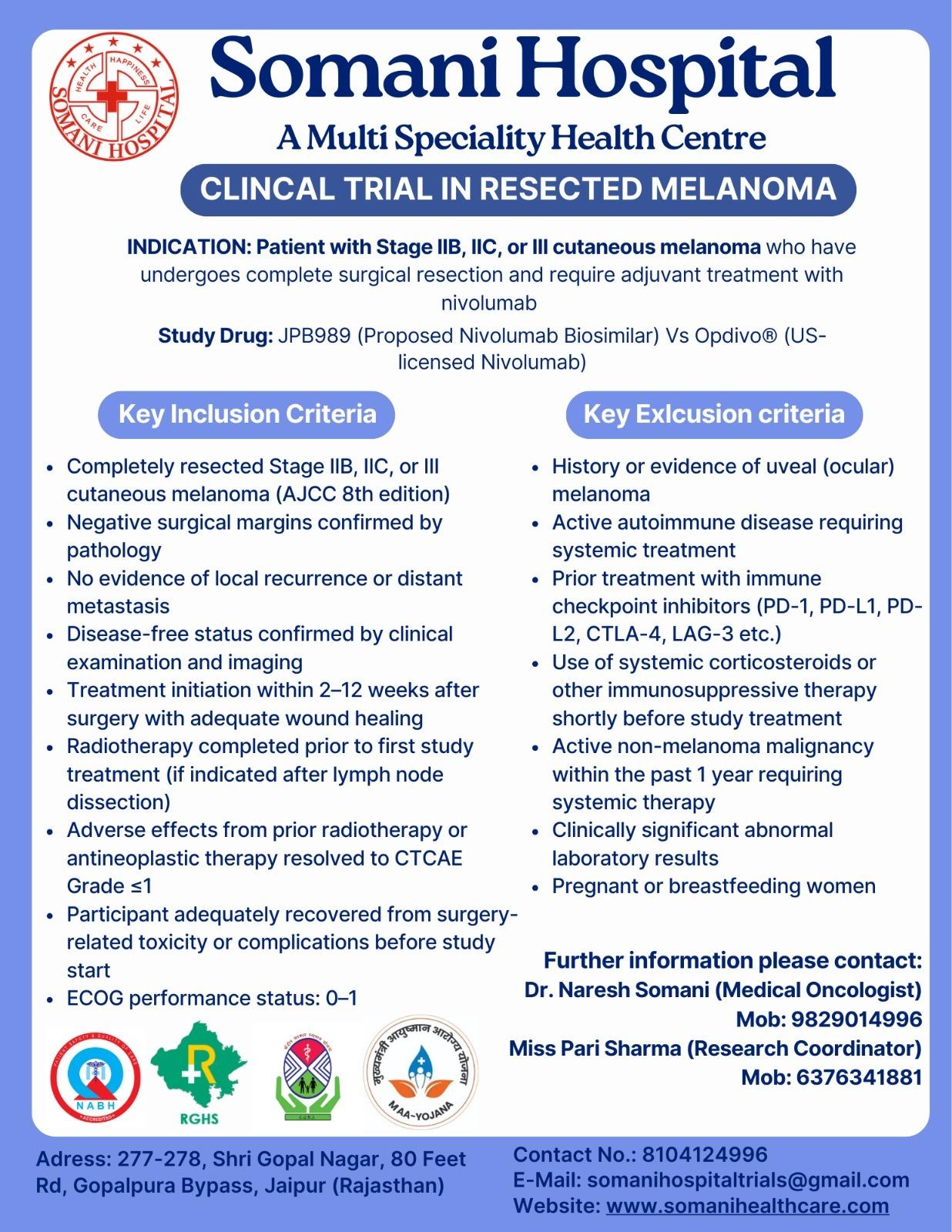 Ongoing Clinical Trial - Resected Melanoma